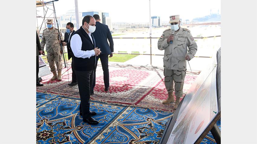 الرئيس عبد الفتاح السيسي يقوم بجولة تفقدية للعاصمة الإدارية الجديدة 8-2-2021