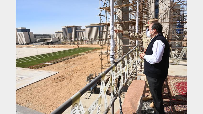 الرئيس عبد الفتاح السيسي يقوم بجولة تفقدية للعاصمة الإدارية الجديدة 8-2-2021