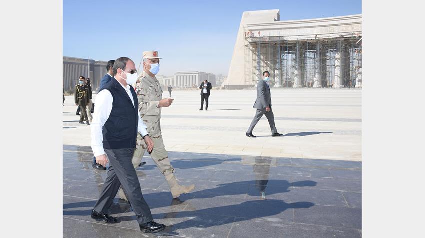الرئيس عبد الفتاح السيسي يقوم بجولة تفقدية للعاصمة الإدارية الجديدة 8-2-2021
