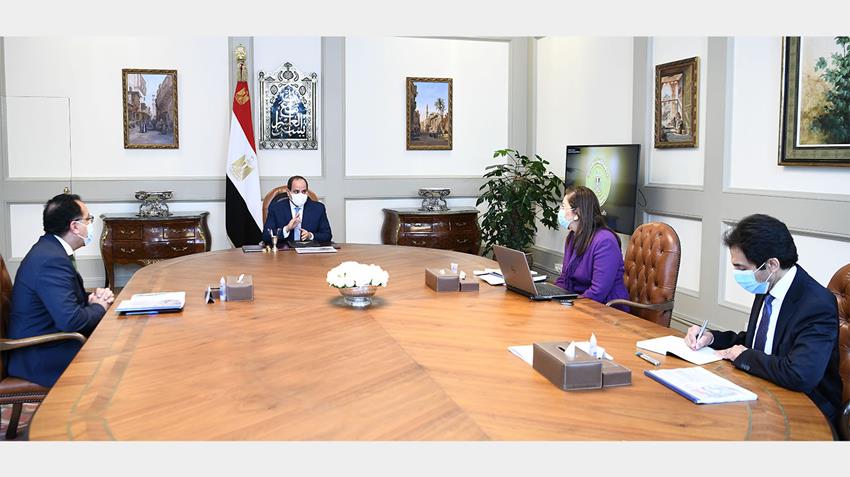 الرئيس عبد الفتاح السيسي يجتمع برئيس مجلس الوزراء ووزيرة التخطيط والتنمية الاقتصادية 23/2/2021