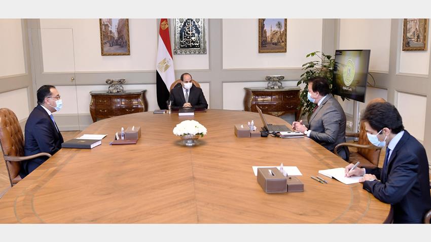 President El-Sisi Meets with PM and Minister of Higher Education and Scientific Research