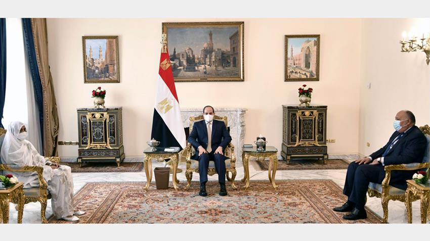 الرئيس عبد الفتاح السيسي يستقبل وزيرة خارجية جمهورية السودان