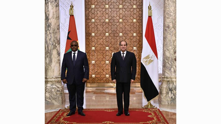 الرئيس عبد الفتاح السيسي يستقبل رئيس جمهورية غينيا بيساو بقصر الاتحادية