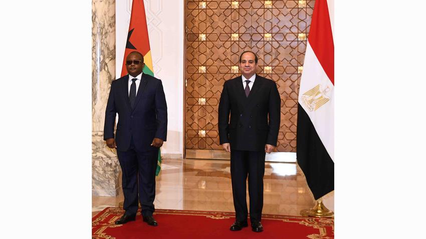 الرئيس عبد الفتاح السيسي يستقبل رئيس جمهورية غينيا بيساو بقصر الاتحادية