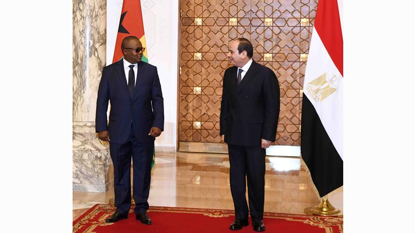 الرئيس عبد الفتاح السيسي يستقبل رئيس جمهورية غينيا بيساو بقصر الاتحادية