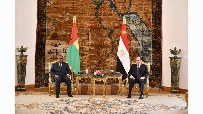 الرئيس عبد الفتاح السيسي يستقبل رئيس جمهورية غينيا بيساو بقصر الاتحادية