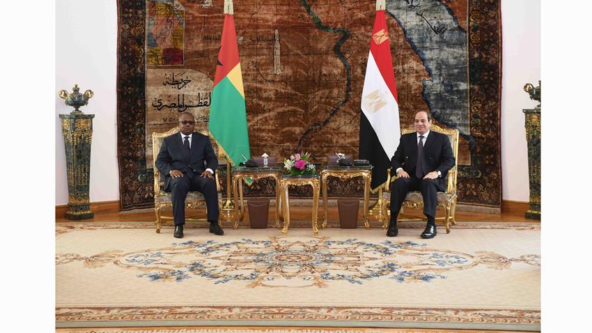 President El-Sisi Receives President of Guinea-Bissau at Al-Ittihadiya Palace