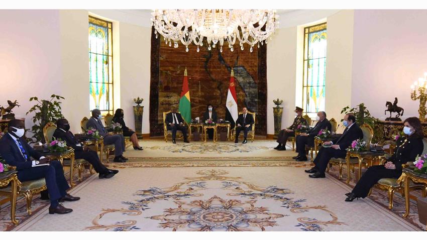 الرئيس عبد الفتاح السيسي يستقبل رئيس جمهورية غينيا بيساو بقصر الاتحادية
