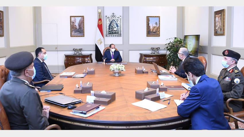الرئيس عبد الفتاح السيسي يجتمع برئيس مجلس الوزراء وعددٍ من والمسئولين 28/03/2021