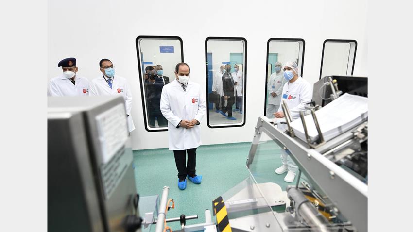 الرئيس عبد الفتاح السيسي يفتتح مدينة الدواء بمنطقة الخانكة1-4-2021