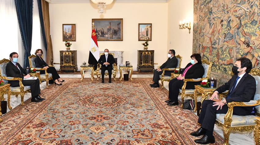 الرئيس عبد الفتاح السيسي يستقبل مدير عام منظمة اليونسكو