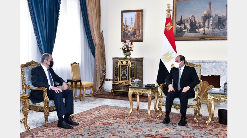 الرئيس عبد الفتاح السيسي يستقبل وزير خارجية روسيا الاتحادية.