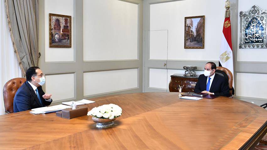 الرئيس عبد الفتاح السيسي يجتمع مع رئيس مجلس الوزراء 22/4/2021
