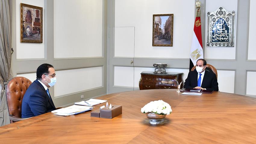 الرئيس عبد الفتاح السيسي يجتمع مع رئيس مجلس الوزراء 22/4/2021