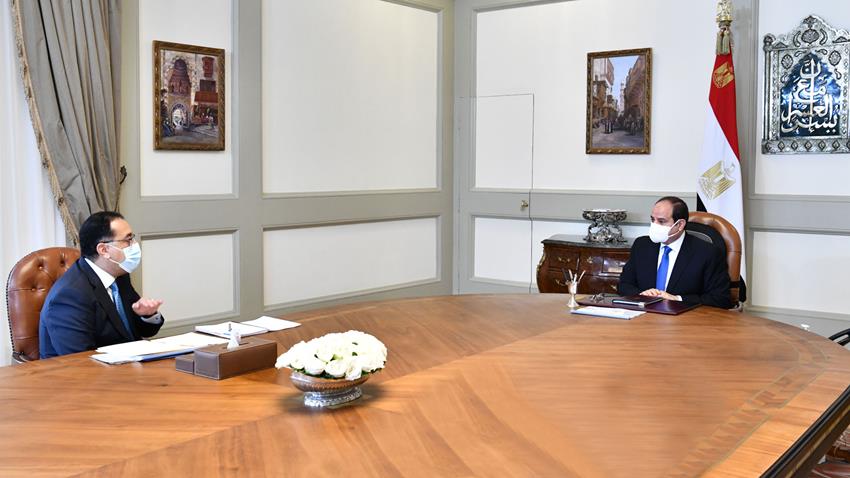 الرئيس عبد الفتاح السيسي يجتمع مع رئيس مجلس الوزراء 22/4/2021