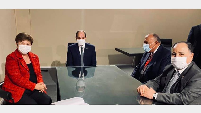 الرئيس عبد الفتاح السيسي  يلتقي بمدير عام صندوق النقد الدولي