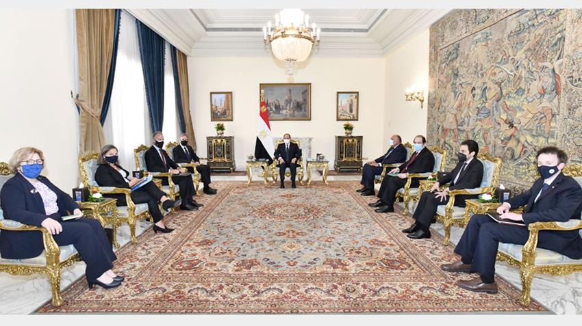 الرئيس عبد الفتاح السيسي يستقبل وزير خارجية الولايات المتحدة الأمريكية