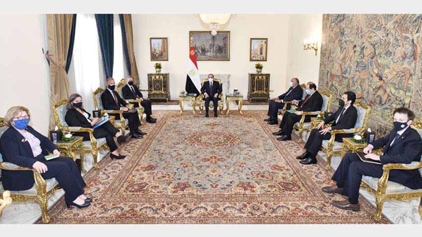 الرئيس عبد الفتاح السيسي يستقبل وزير خارجية الولايات المتحدة الأمريكية