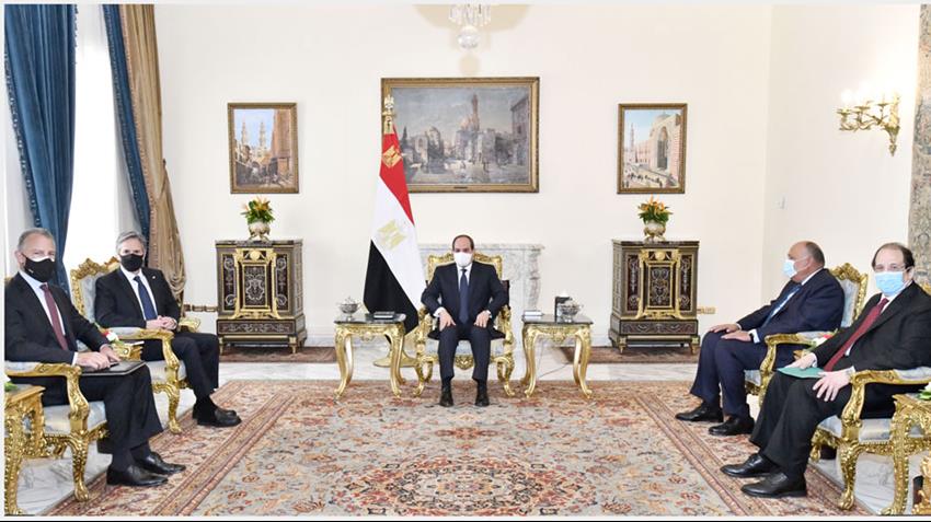 الرئيس عبد الفتاح السيسي يستقبل وزير خارجية الولايات المتحدة الأمريكية
