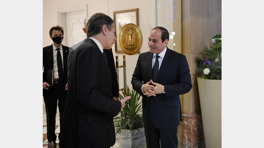 الرئيس عبد الفتاح السيسي يستقبل وزير خارجية الولايات المتحدة الأمريكية