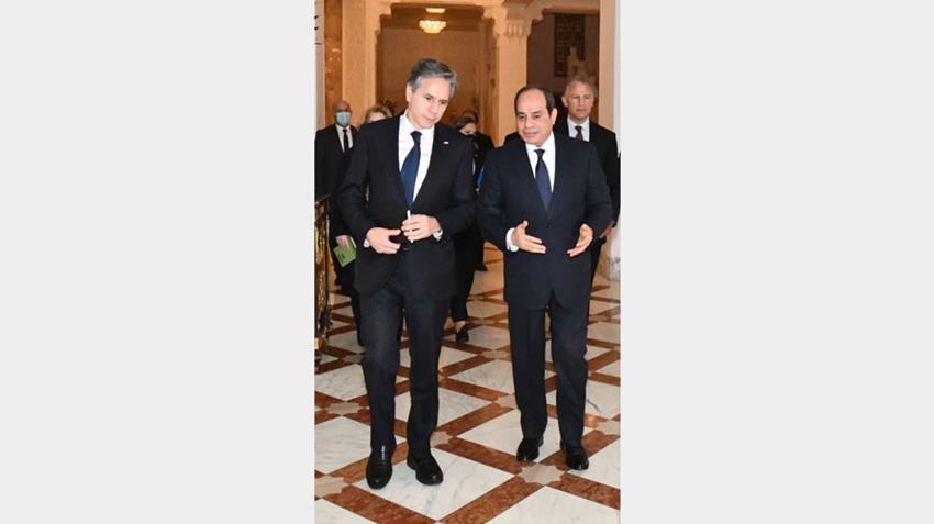 الرئيس عبد الفتاح السيسي يعرب عن سعادته باستقبال وزير خارجية الولايات المتحدة الأمريكية 26/5/2021