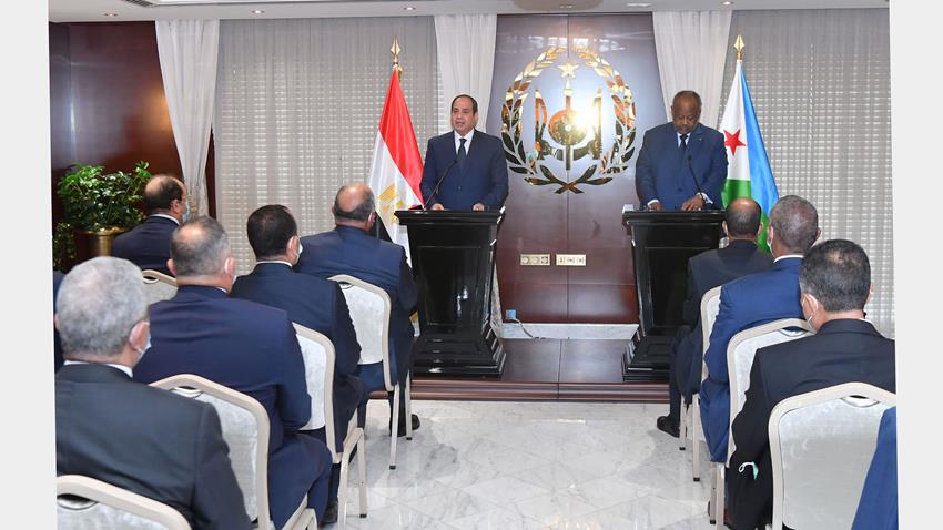 كلمة الرئيس عبد الفتاح السيسي خلال المؤتمر الصحفي المشترك مع رئيس جمهورية جيبوتي  27-05-2021