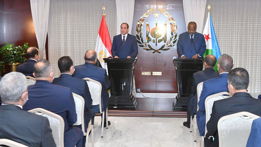 كلمة الرئيس عبد الفتاح السيسي خلال المؤتمر الصحفي المشترك مع رئيس جمهورية جيبوتي  27-05-2021