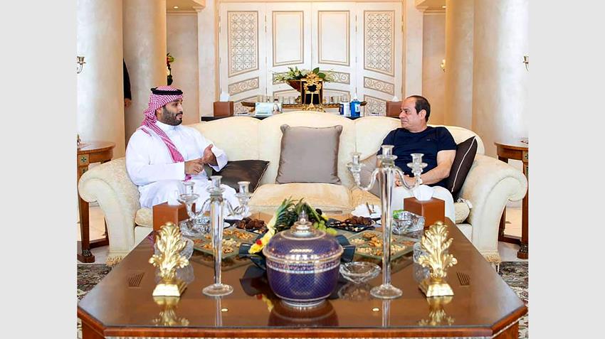 الرئيس عبد الفتاح السيسي يعرب عن سعادته بلقاء الأمير محمد بن سلمان