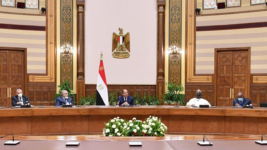 الرئيس عبد الفتاح السيسي يستقبل رؤساء المحاكم الدستورية والعليا الأفارقة 12/6/2021