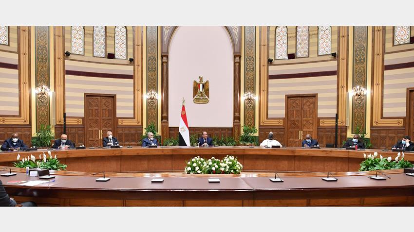 الرئيس عبد الفتاح السيسي يستقبل رؤساء المحاكم الدستورية والعليا الأفارقة 12/6/2021