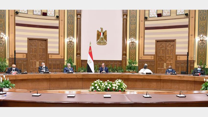الرئيس عبد الفتاح السيسي يستقبل رؤساء المحاكم الدستورية والعليا الأفارقة 12/6/2021