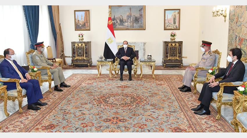 الرئيس عبد الفتاح السيسي يستقبل رئيس هيئة الأركان المشتركة للقوات المسلحة الباكستانية13-6-2021