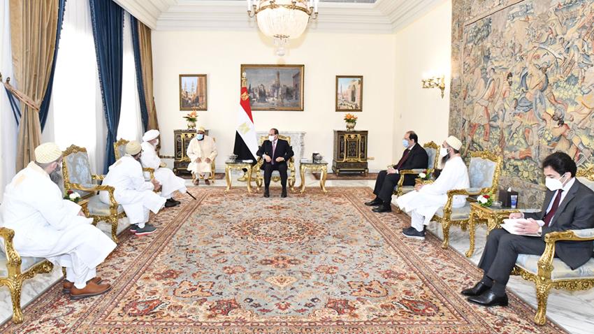 الرئيس عبد الفتاح السيسي يستقبل سلطان طائفة البهرة بالهند 20/06/2021