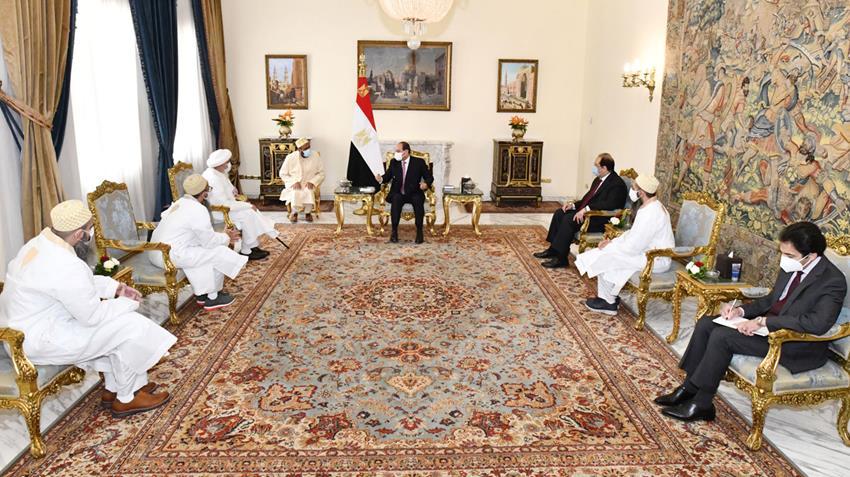 الرئيس عبد الفتاح السيسي يستقبل سلطان طائفة البهرة بالهند 20/06/2021