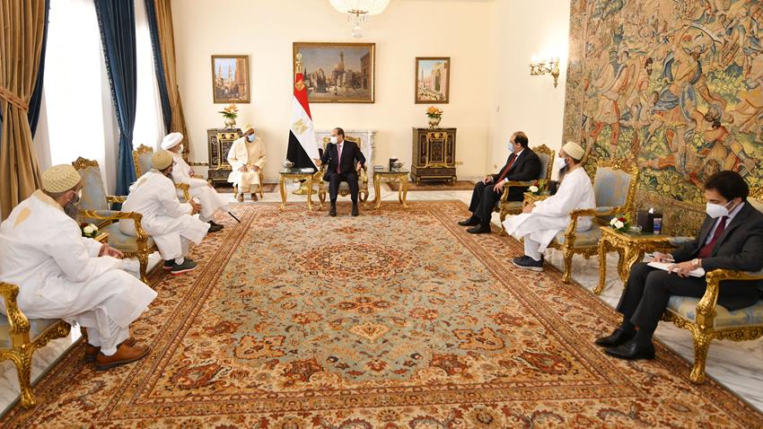 الرئيس عبد الفتاح السيسي يستقبل سلطان طائفة البهرة بالهند 20/06/2021