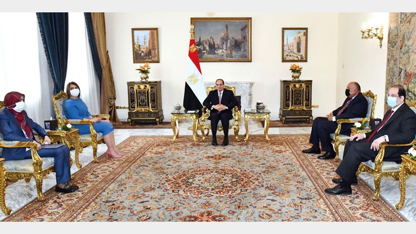 الرئيس عبد الفتاح السيسي يستقبل وزير الخارجية الليبية