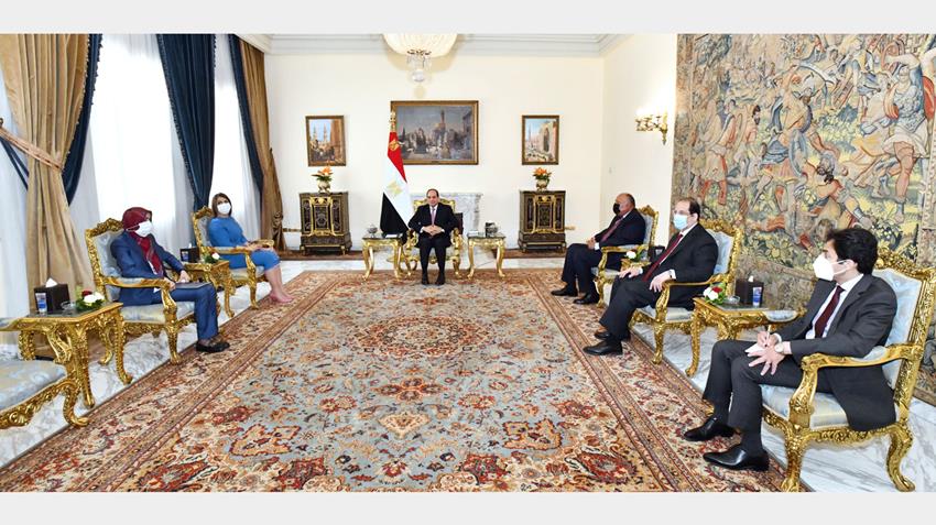 الرئيس عبد الفتاح السيسي يستقبل وزير الخارجية الليبية