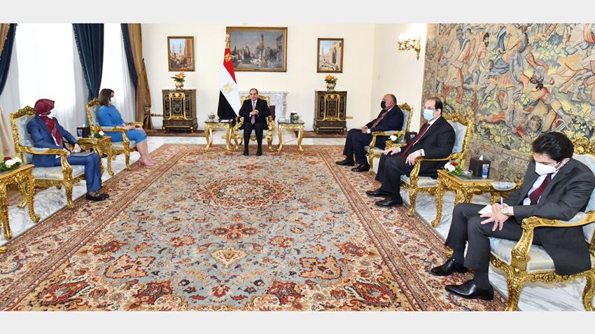 Le Président Al-Sissi accueille Mme le Ministre des affaires étrangères de la Lybie