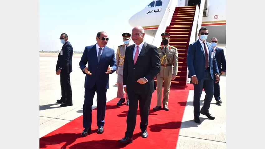 الرئيس عبد الفتاح السيسي يصل إلى العاصمة العراقية بغداد 27/6/2021