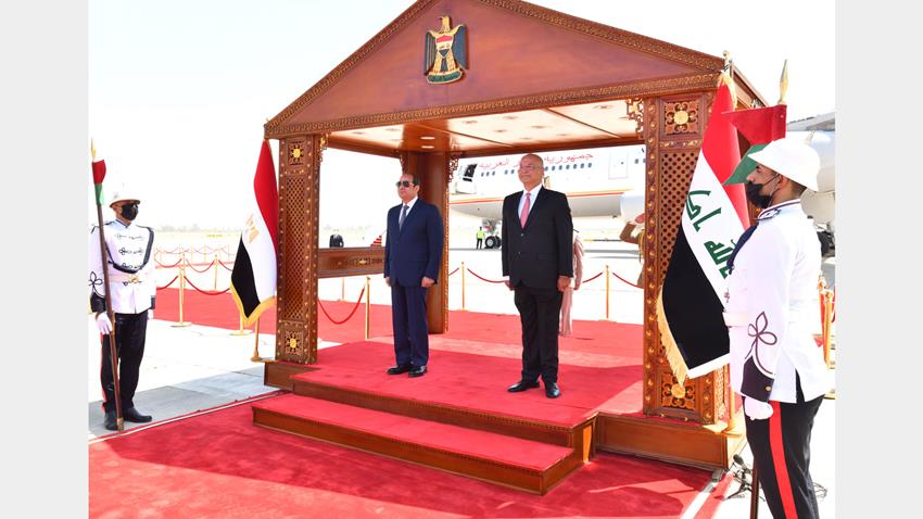 الرئيس عبد الفتاح السيسي يصل إلى العاصمة العراقية بغداد 27/6/2021