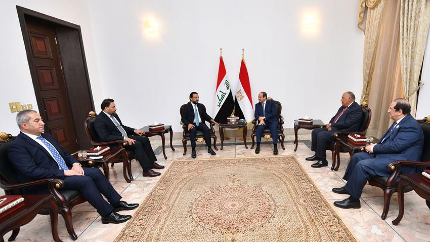 Le Président Al-Sissi rencontre à Bagdad le Président du Parlement irakien