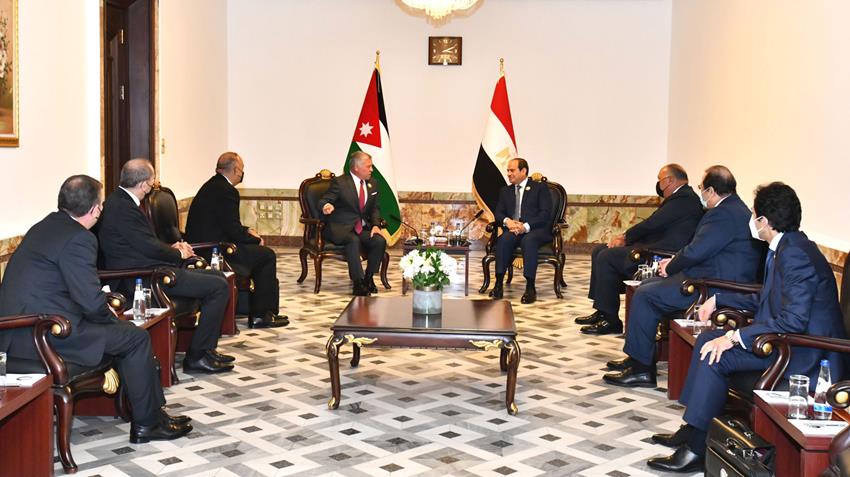 الرئيس عبد الفتاح السيسي يلتقي ملك المملكة الأردنية الهاشمية في العاصمة العراقية بغداد 27/6/2021