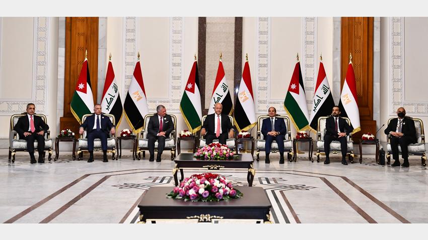 الرئيس عبد الفتاح السيسي يشارك في اجتماع رباعي مع رئيس جمهورية العراق وملك الأردن ورئيس وزراء العراق 27/6/2021