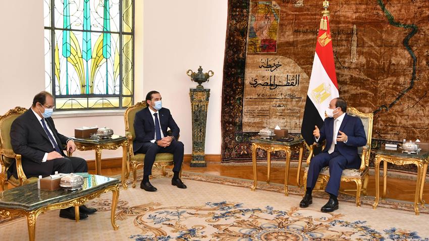 Le Président Al-Sissi accueille le Président du conseil des ministres libanais