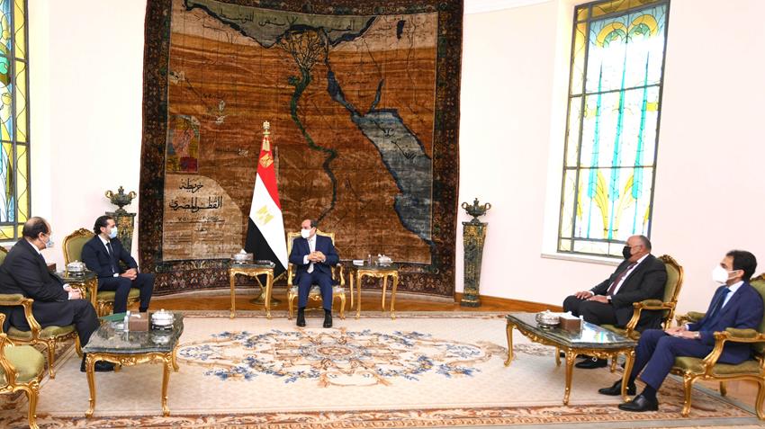 Le Président Al-Sissi accueille le Président du conseil des ministres libanais