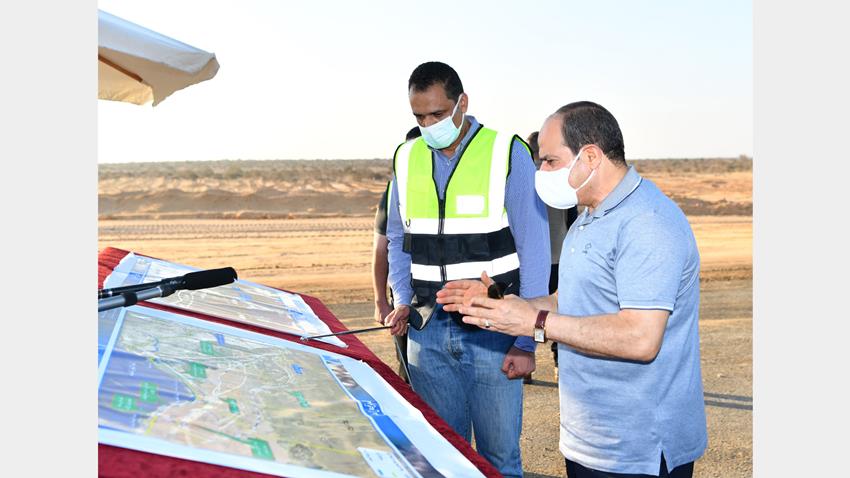 الرئيس عبد الفتاح السيسي يتفقد مشروعات تطوير شبكة محاور وطرق الساحل الشمالي