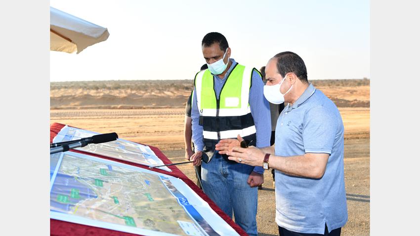الرئيس عبد الفتاح السيسي يتفقد مشروعات تطوير شبكة محاور وطرق الساحل الشمالي