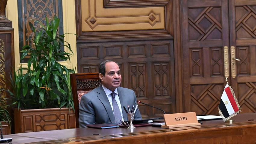 الرئيس عبد الفتاح السيسي يشارك عبر الفيديو كونفرانس في المؤتمر الدولي الثالث لدعم الشعب اللبناني 4/8/2021