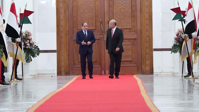 الرئيس عبد الفتاح السيسي يلتقي رئيس الجمهورية العراقية بالعاصمة العراقية بغداد 28-8-2021