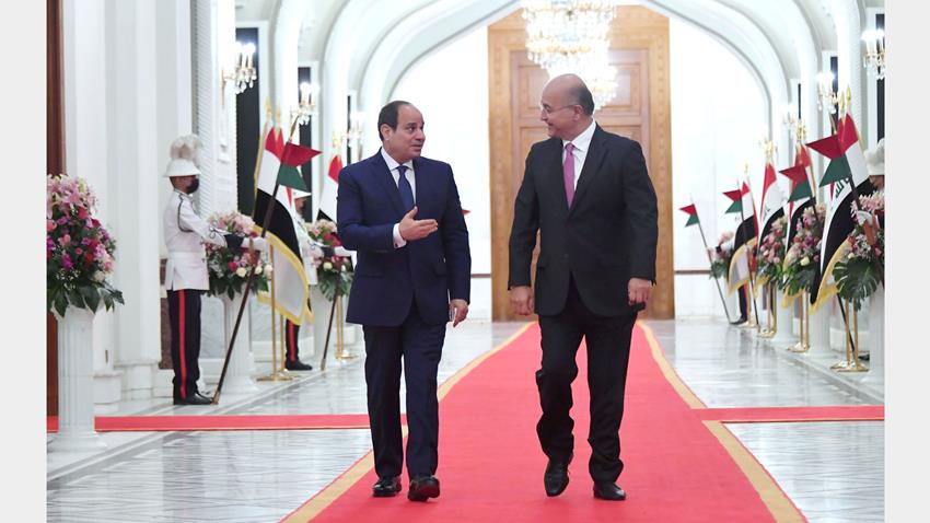 الرئيس عبد الفتاح السيسي يلتقي رئيس الجمهورية العراقية بالعاصمة العراقية بغداد 28-8-2021